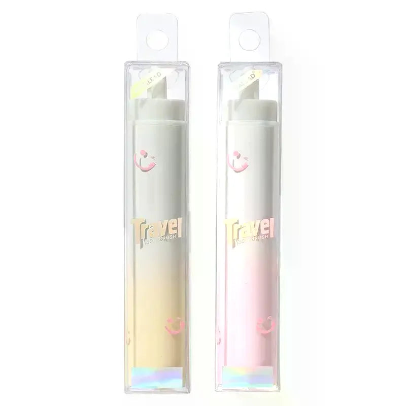 Foldable Travel Toothbrush with Built-In Toothpaste Container Travel Toothbrush QXL