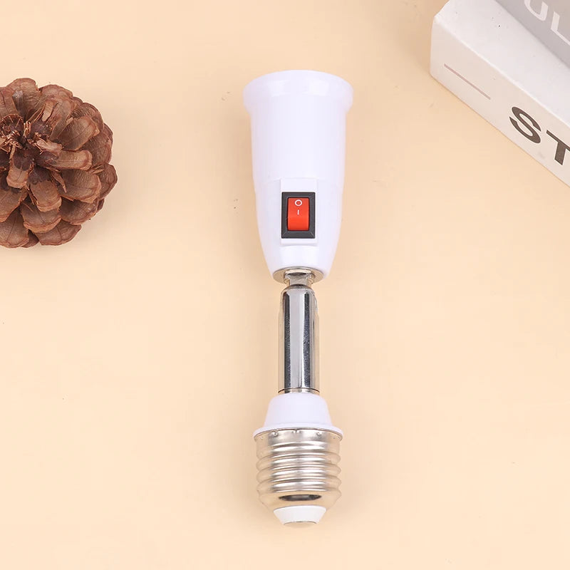 E27 to E27 Flexible Lamp Holder Extension Adapter with Switch Lamp Socket Adapter QXL