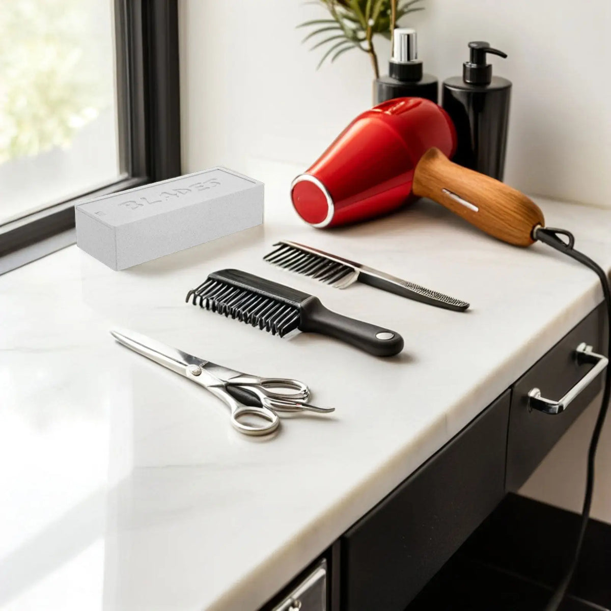 Double Compartment Clipper Blade Organizer Box | Brown Plastic Blade Storage Organizer QXL