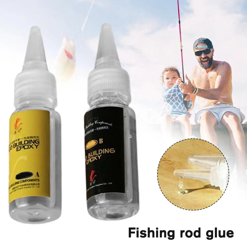 2-Pack Fishing Rod Epoxy AB Glue | Clear Repair Adhesive 20ml Fishing Rod Epoxy Glue QXL
