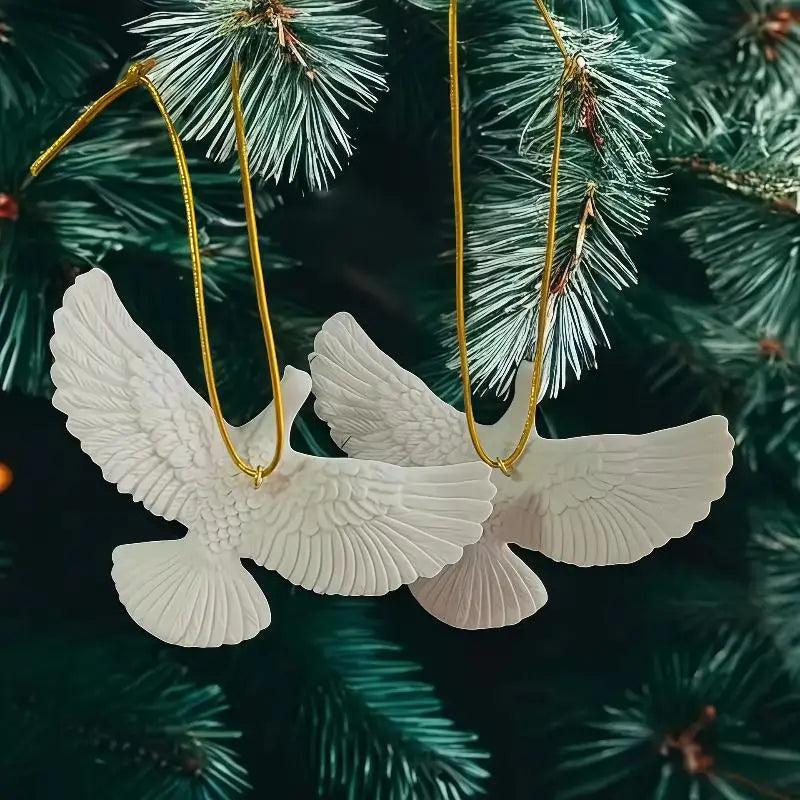 Friendship Dove Resin Christmas Tree Ornament | 1 or 2 Pack Christmas Tree Ornament QXL
