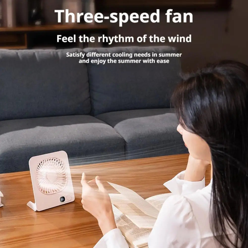 USB Rechargeable Magnetic Desk Fan | Foldable with LED Display Portable Desk Fan QXL