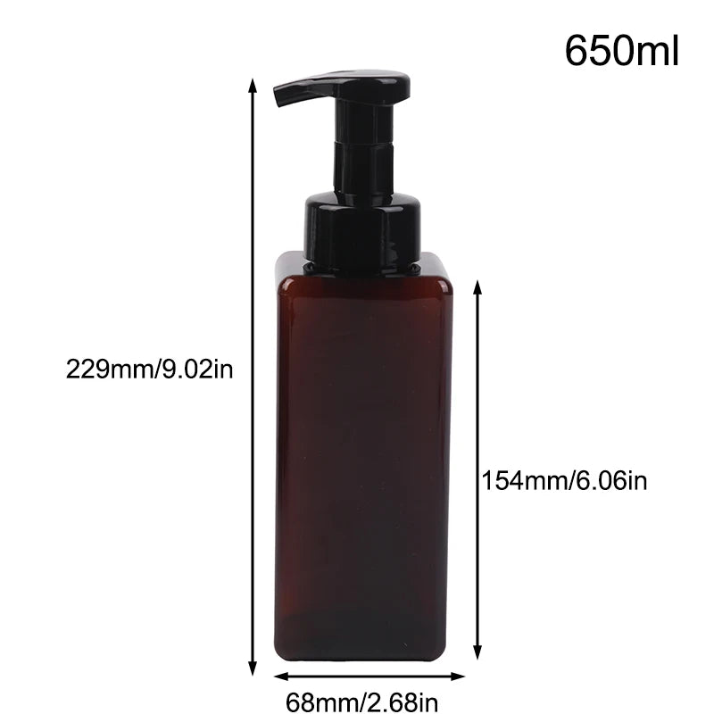 Foam Pump Soap Dispenser Bottle 250/450/650ml Reusable Foam Soap Dispenser QXL 650ml Brown