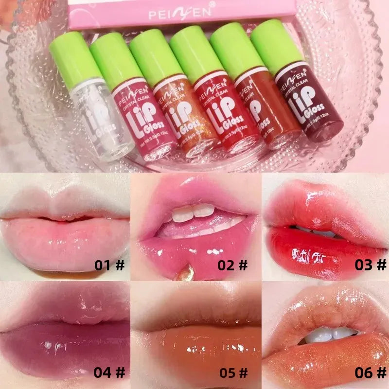 6-Pc Crystal Clear Lip Gloss Set | Mirror Glass Finish Lip Gloss Set QXL