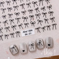 5D Kawaii Bow Nail Stickers | Japanese Ribbon Decals DIY Nail Art Stickers QXL 1pcs Aha094-01