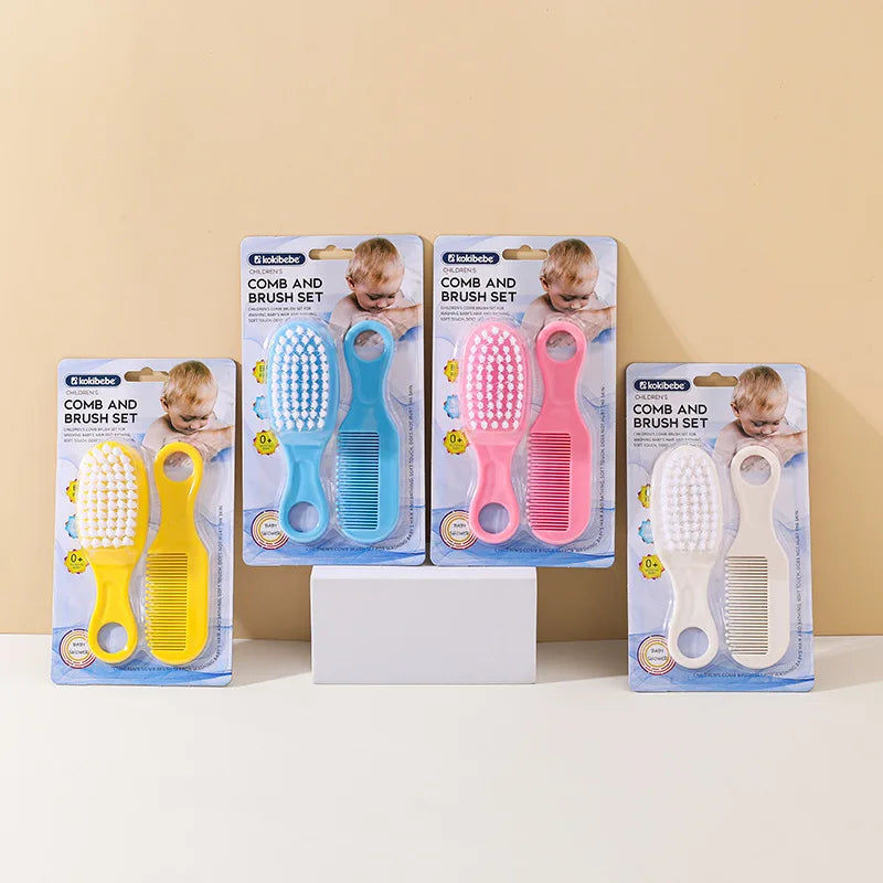 2-Piece Baby Hairbrush & Comb Set | Soft Brush for Newborns Baby Hair Brush Set QXL