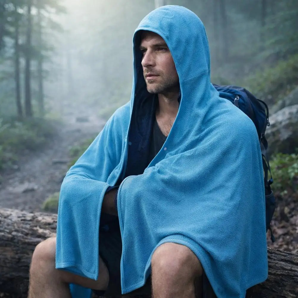 Hooded Cooling Poncho | UV Protection Beach & Outdoor Wrap Cooling Hooded Poncho QXL