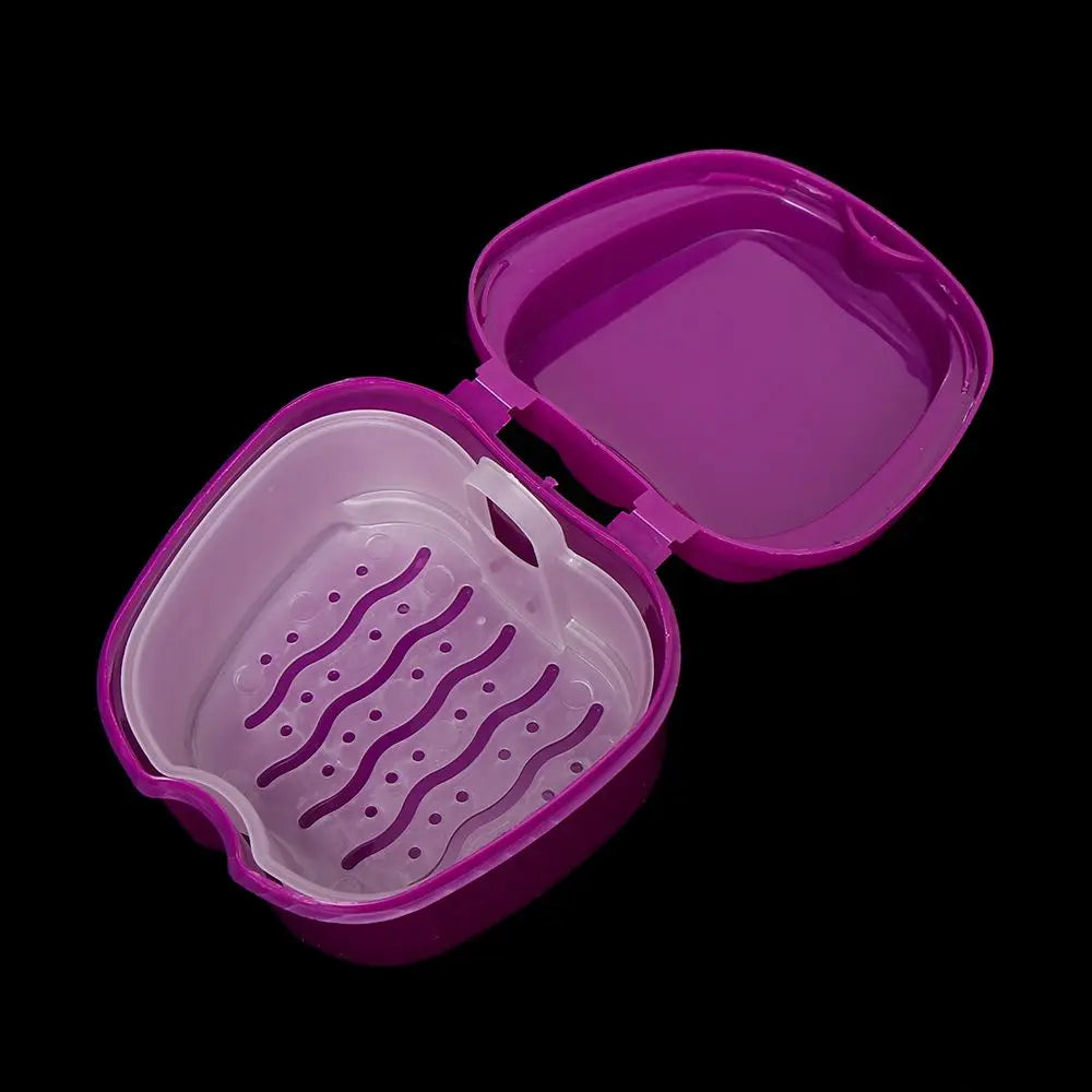 Denture Storage Box with Rinsing Basket | Retainer Case Denture Storage Case QXL