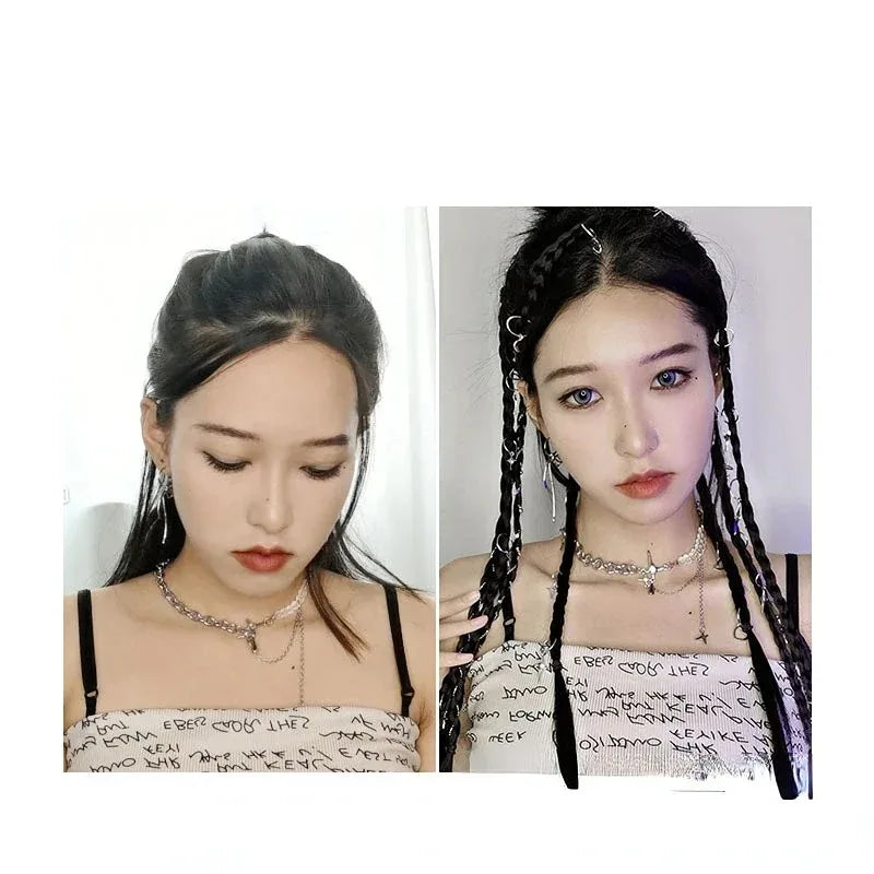 2-Pack Clip-In Braided Hair Extensions | Synthetic Twist Clip-In Hair Extensions QXL