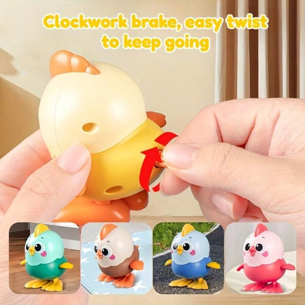 Wind-Up Jumping Chicken Toy | Clockwork Kids Birthday Gift Wind-Up Toy QXL