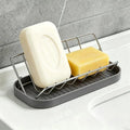 Stainless Steel Soap Dish & Sponge Draining Holder Rack Soap Dish Draining Rack QXL 1 Gray