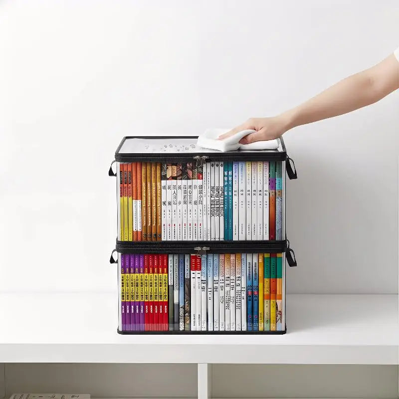 Clear PVC Flip-Top Storage Box | Toy & Book Organizer PVC Storage Box QXL