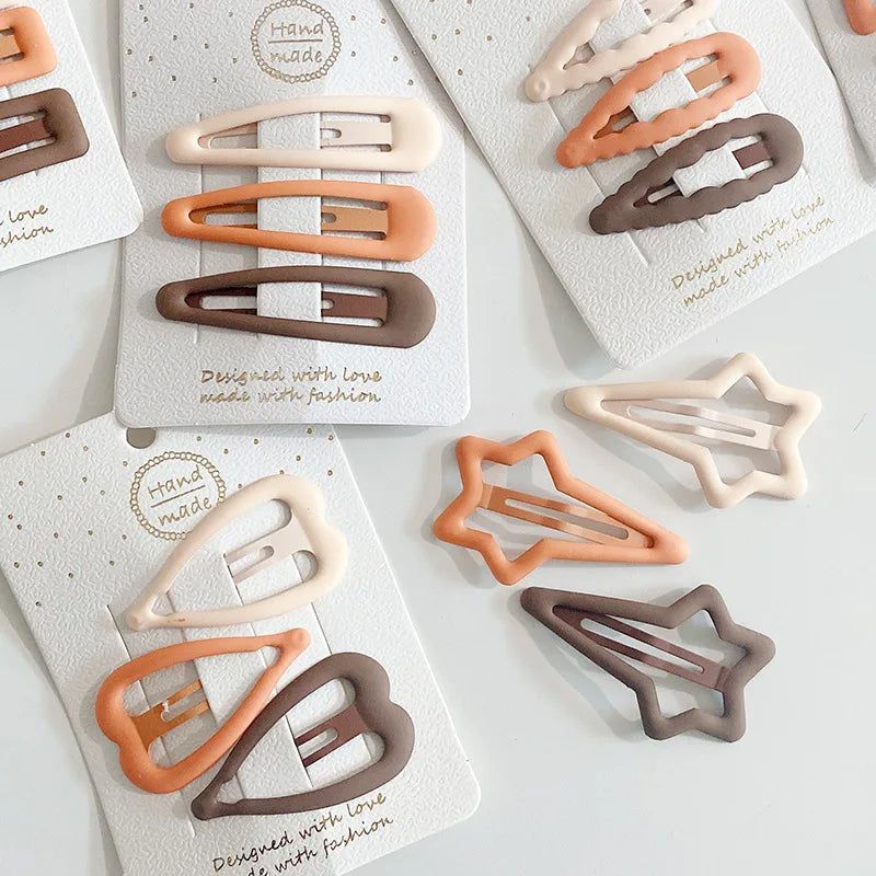 Frosted Snap Hair Clips for Kids – Star, Oval & Square | 3-Pack Kids Hair Clips QXL