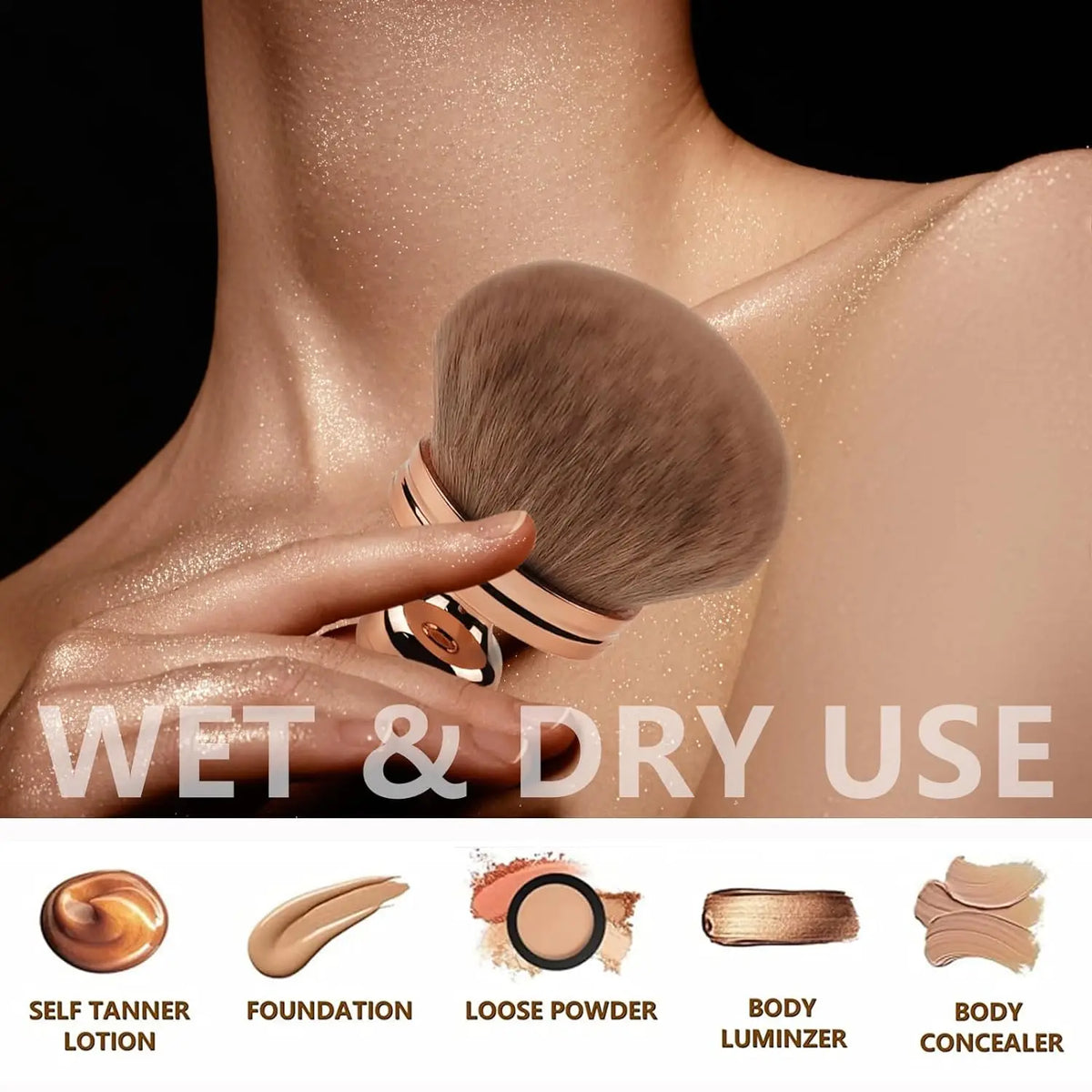 74mm Oval Body Makeup Brush for Self Tanner & Bronzer Body Makeup Brush QXL