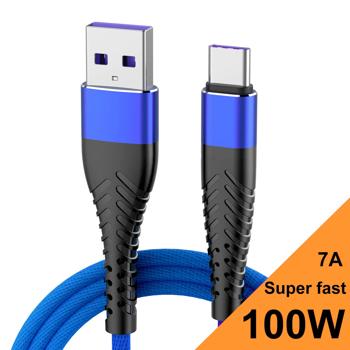 100W USB-C Fast Charging Cable 6A | Samsung, Xiaomi & More USB-C Charging Cable QXL Blue 1m