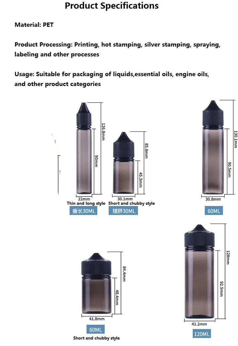 20-Pack Squeezable PET Dropper Bottles 10–120ml | Oil & Liquid Dropper Bottle Set QXL