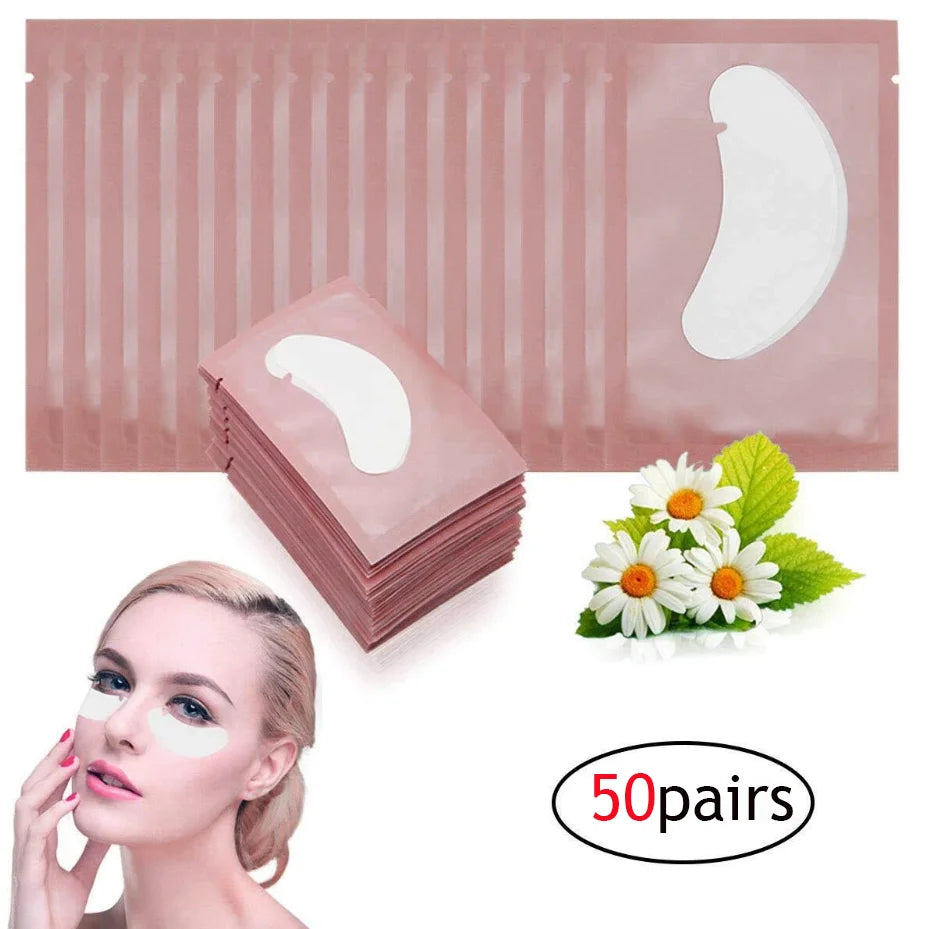 50-Pack Hydrogel Under Eye Pads for Eyelash Extensions Eyelash Extension Pads QXL