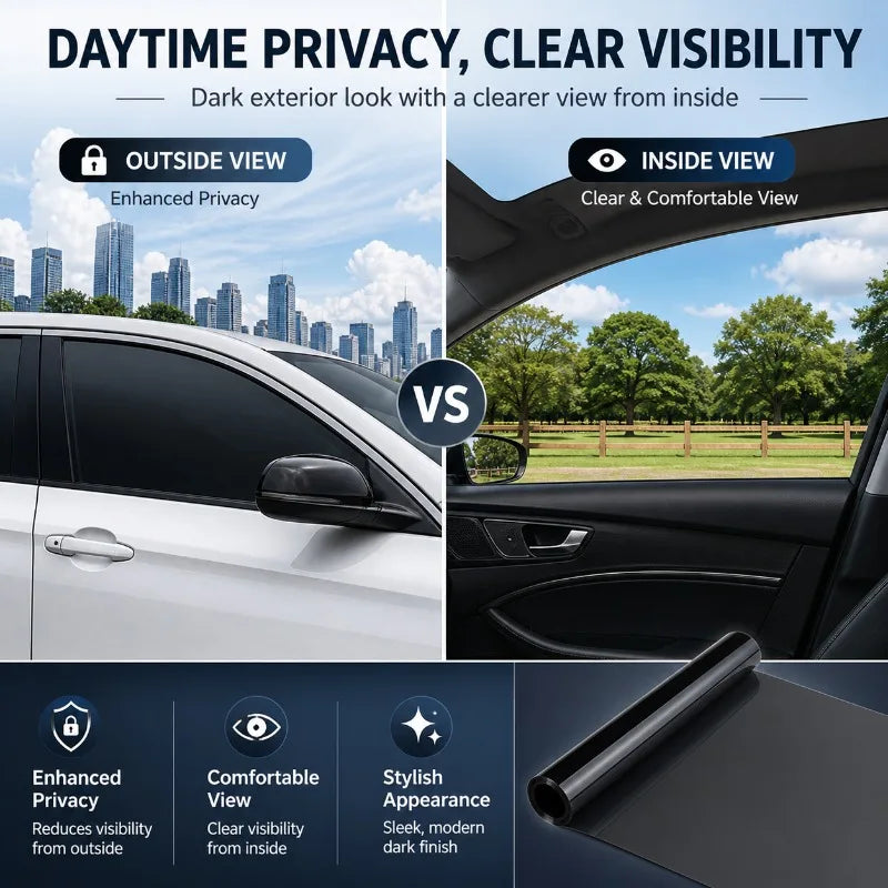 Car Window Tint Film 50x300cm – Solar UV & Privacy Roll Window Tint Film QXL