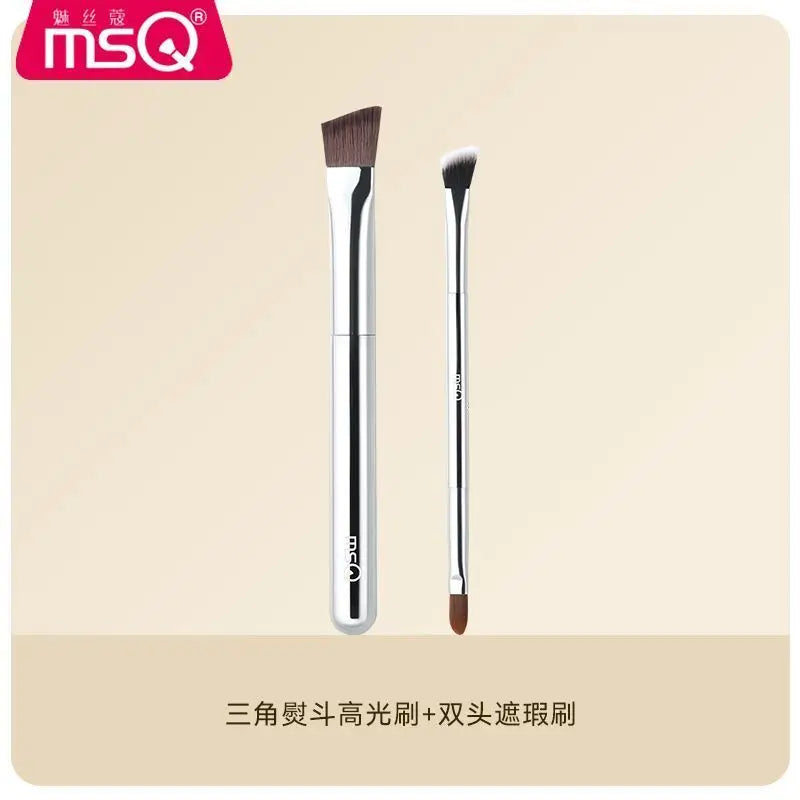 Double-Ended Concealer & Highlight Brush | Flat Triangle Tip Concealer Makeup Brush QXL Highlights and conce