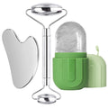 Stainless Steel Ice Face Roller & Gua Sha Massage Tool Set Face Roller Set QXL 3PCS Green Set