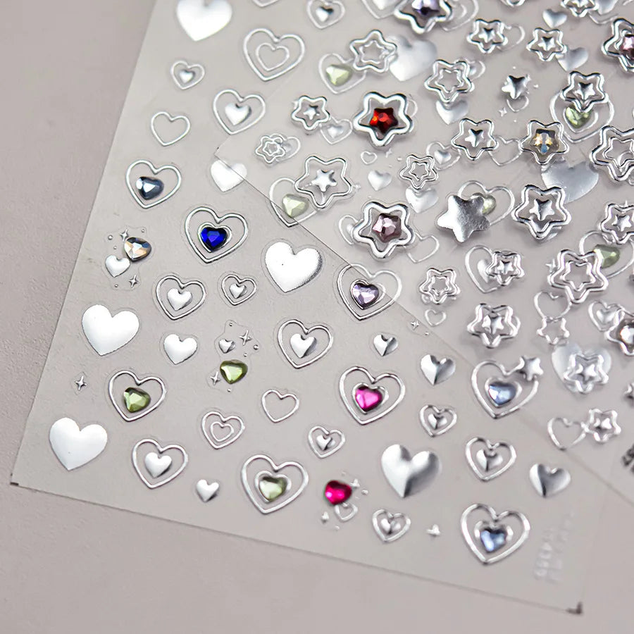 5D Crystal Star Nail Stickers | Rainbow Jelly Shiny Design Nail Art Stickers QXL