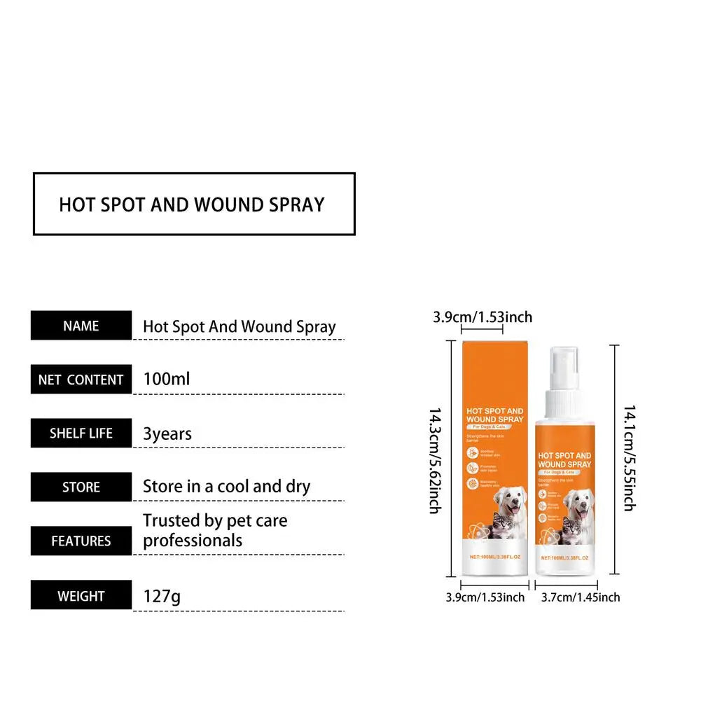 Pet Skin Care Spray for Dogs & Cats | Botanical Formula 100ml Pet Skin Spray QXL