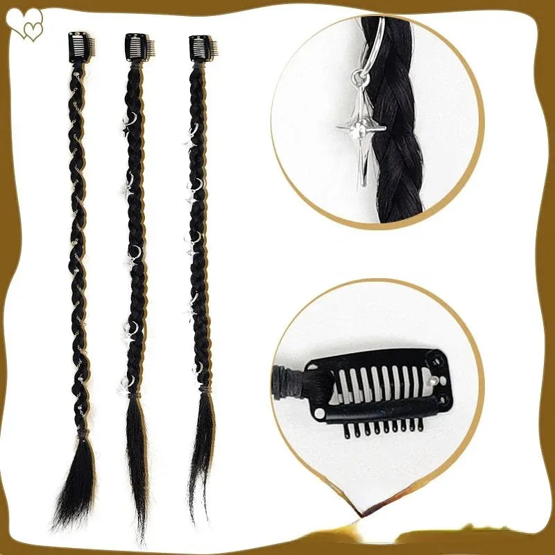 2-Pack Clip-In Braided Hair Extensions | Synthetic Twist Clip-In Hair Extensions QXL