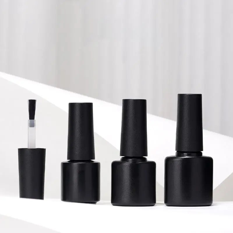 15ml Empty Nail Polish Bottle with Brush | Refillable Black Cap Nail Polish Bottle QXL