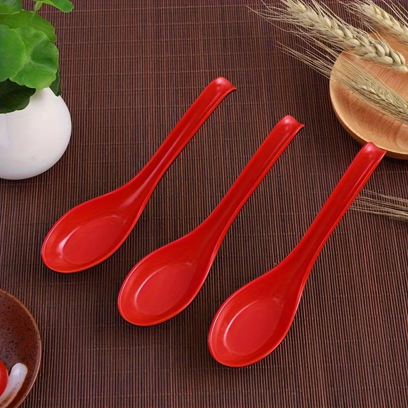 Japanese Melamine Soup Spoons | Ramen Pho Rice Spoon Set Melamine Soup Spoon QXL