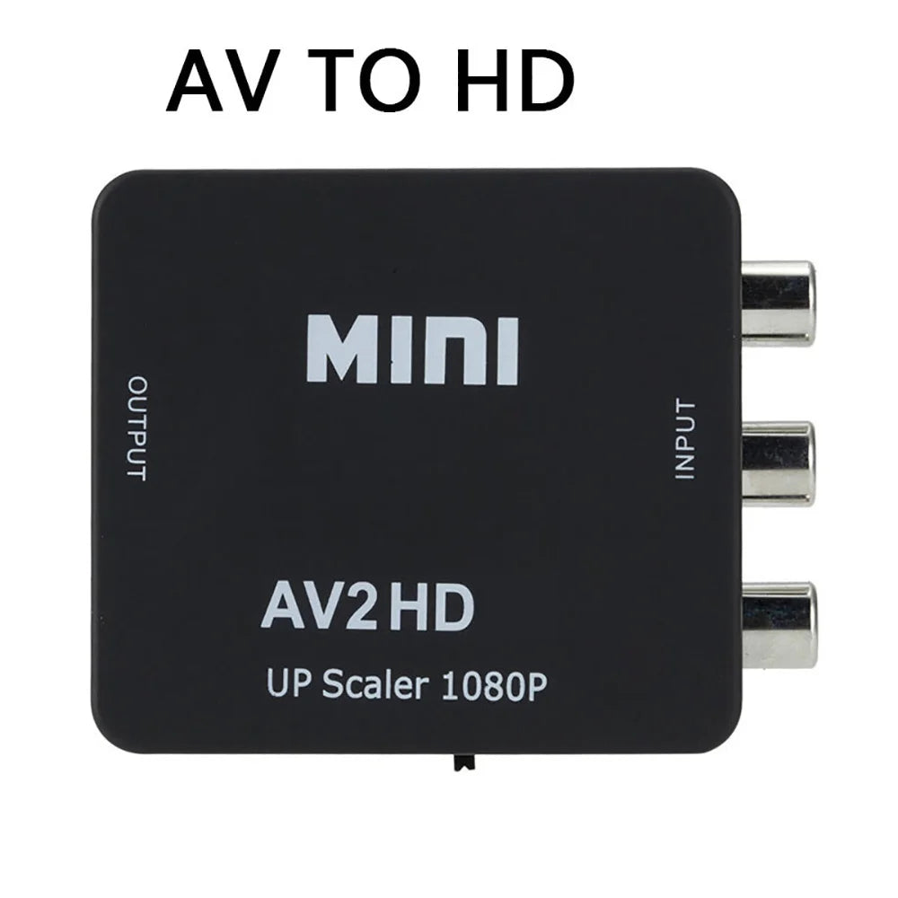 RCA AV to HDMI Converter 1080P | NTSC PAL CVBS Adapter AV to HDMI Converter QXL Black AV to HDMI