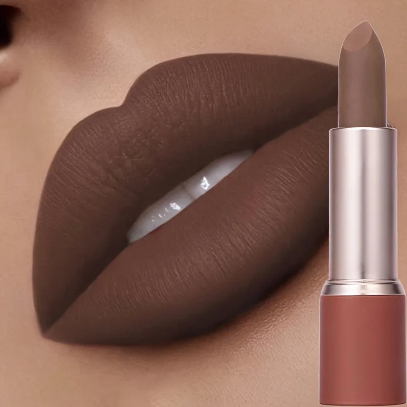 BEAUTY GLAZED Matte Dark Brown Lipstick | Long-Lasting Matte Lipstick QXL 101