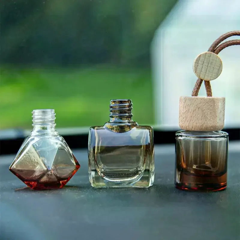 Car Essential Oil Diffuser Pendant | Glass Perfume Bottle Essential Oil Diffuser Bottle QXL