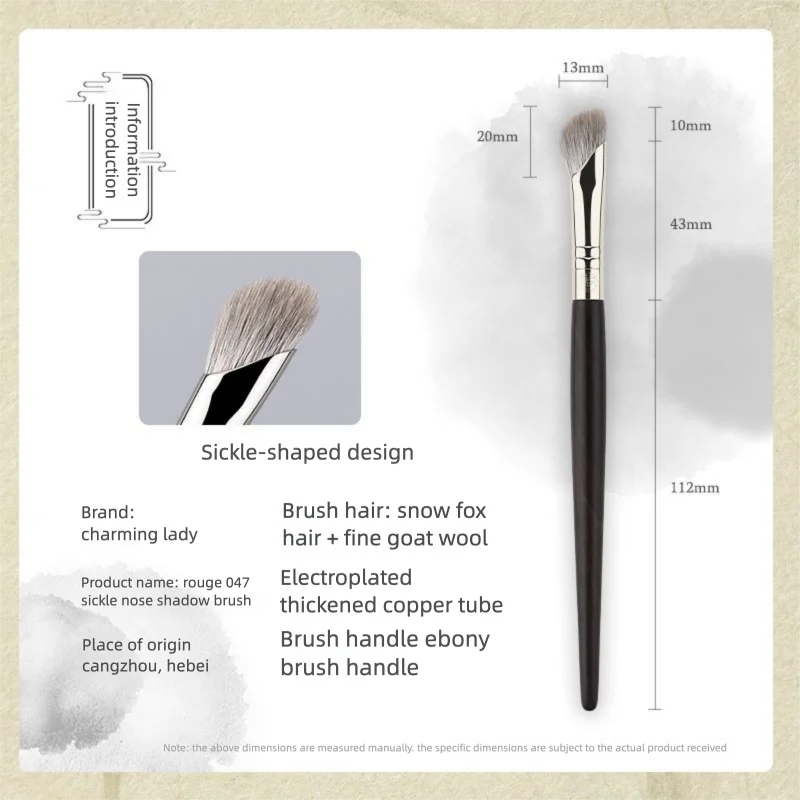Angled Contour Brush | Snow Fox Hair Nose Sculpting Blender Contour Makeup Brush QXL Redyan 047 large