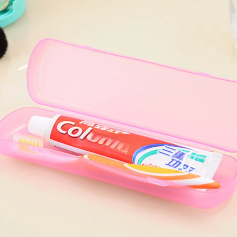 Portable Toothbrush Travel Case | Candy Color Storage Box Toothbrush Travel Case QXL pink-only box