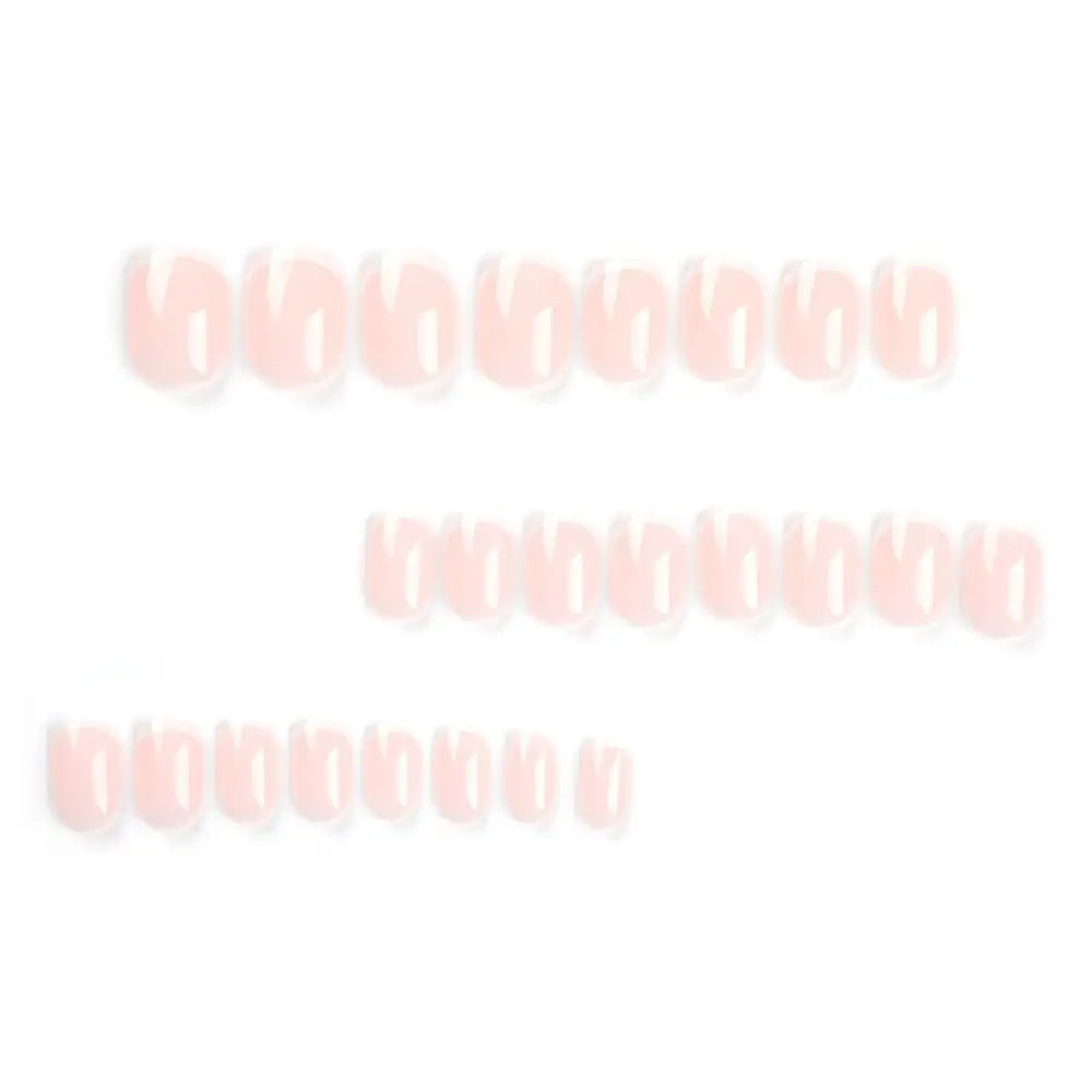 24-Pack Short French Round False Nails | Full Cover Nail Tips False Nail Tips QXL