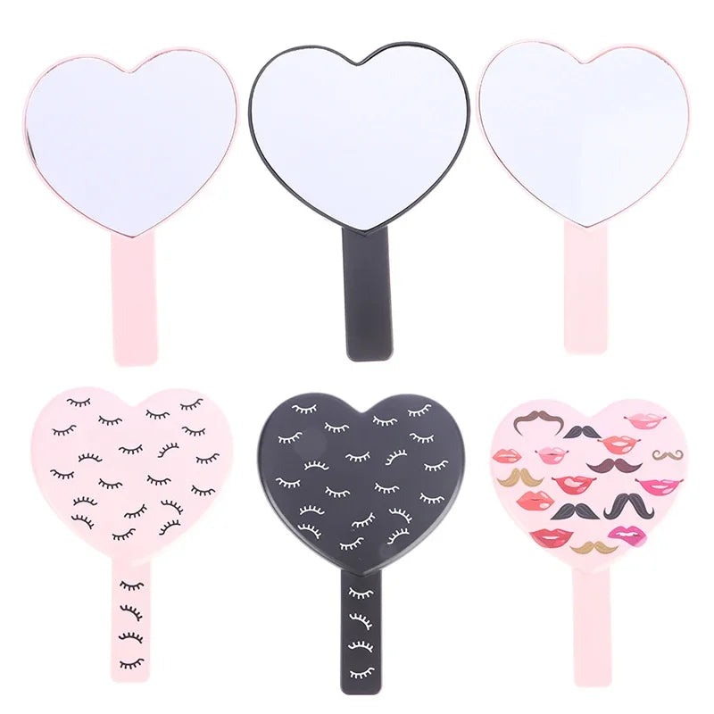 Heart-Shaped HD Eyelash Inspection Mirror | Handheld Vanity Handheld Vanity Mirror QXL