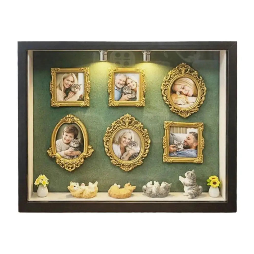 Mini Museum Silhouette Memory Box | Gold Frame Photo Display Memory Display Box QXL