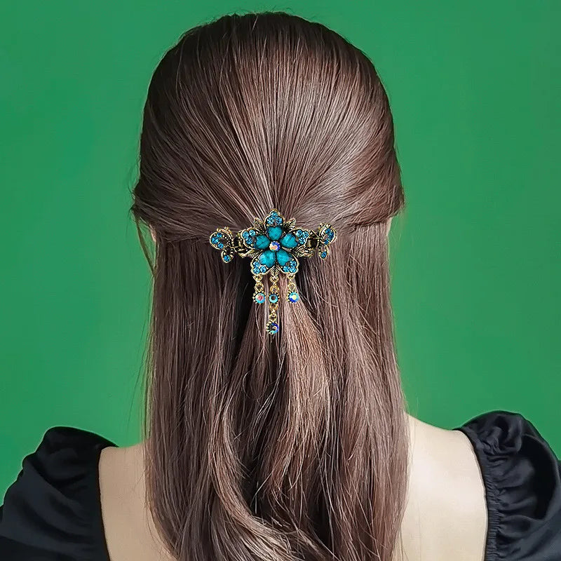 Women Rhinestone Butterfly Flower Hair Clips & Barrettes Decorative Hair Clips QXL