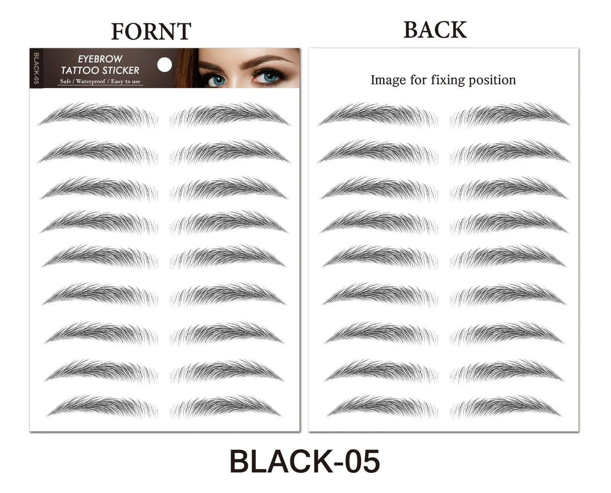 6D Hair-Like Eyebrow Tattoo Stickers | Water Transfer, Long Lasting Eyebrow Tattoo Stickers QXL 05