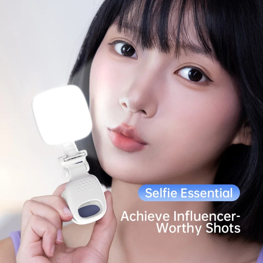 Portable Mini LED Clip-On Selfie Fill Light | USB Rechargeable Clip-On Fill Light QXL