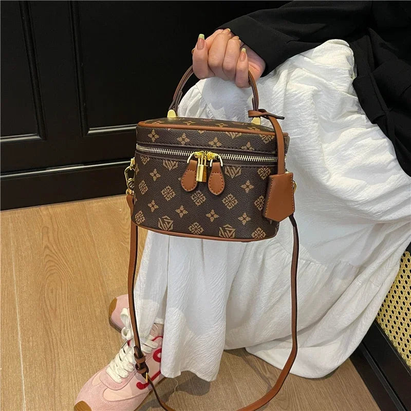 Women's Faux Leather Crossbody Purse | Gold-Tone Hardware Bag Crossbody Handbag QXL