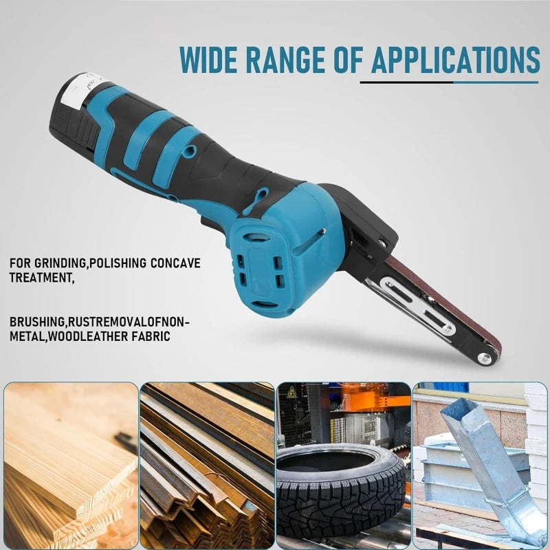 Cordless Mini Belt Sander 16.8V | Variable Speed + 10 Belts Cordless Belt Sander QXL