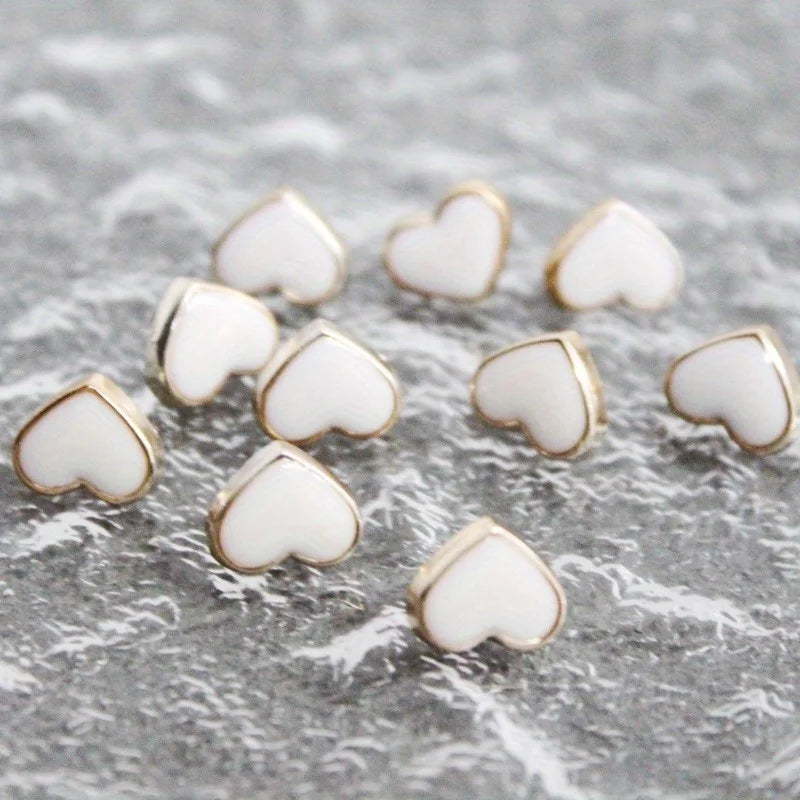 10-Pack Heart Shape Resin Shank Buttons for Sweaters & Cardigans Decorative Shank Buttons QXL