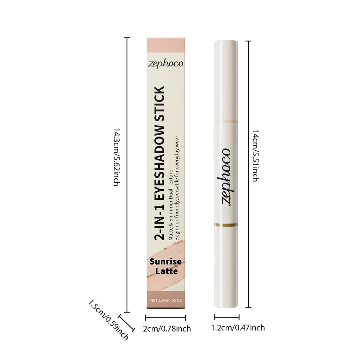Double-Ended Eyeshadow Stick | Shimmer & Matte Waterproof Pen Eyeshadow Pen QXL