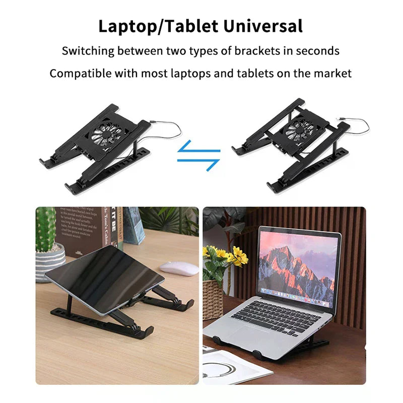Foldable Laptop Cooling Pad with Fan & Elevated Stand Laptop Cooling Stand QXL