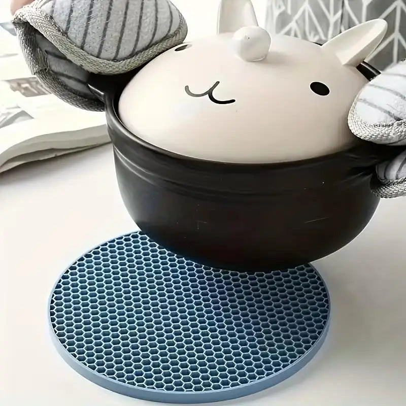 4-Piece Round Trivet Set | Heat-Resistant Pot Holder & Coaster Kitchen Trivet Set QXL