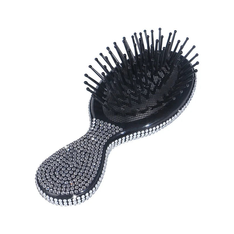Diamond Rhinestone Folding Air Cushion Comb | Korean Style Folding Hair Comb QXL