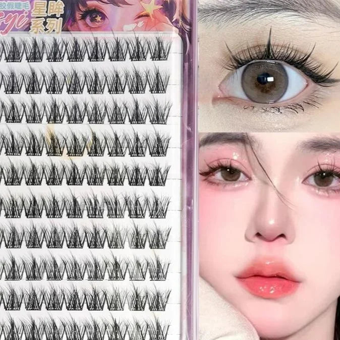 HISYI Glue-Free False Eyelashes | Segmented Individual Lashes False Eyelash Extensions QXL