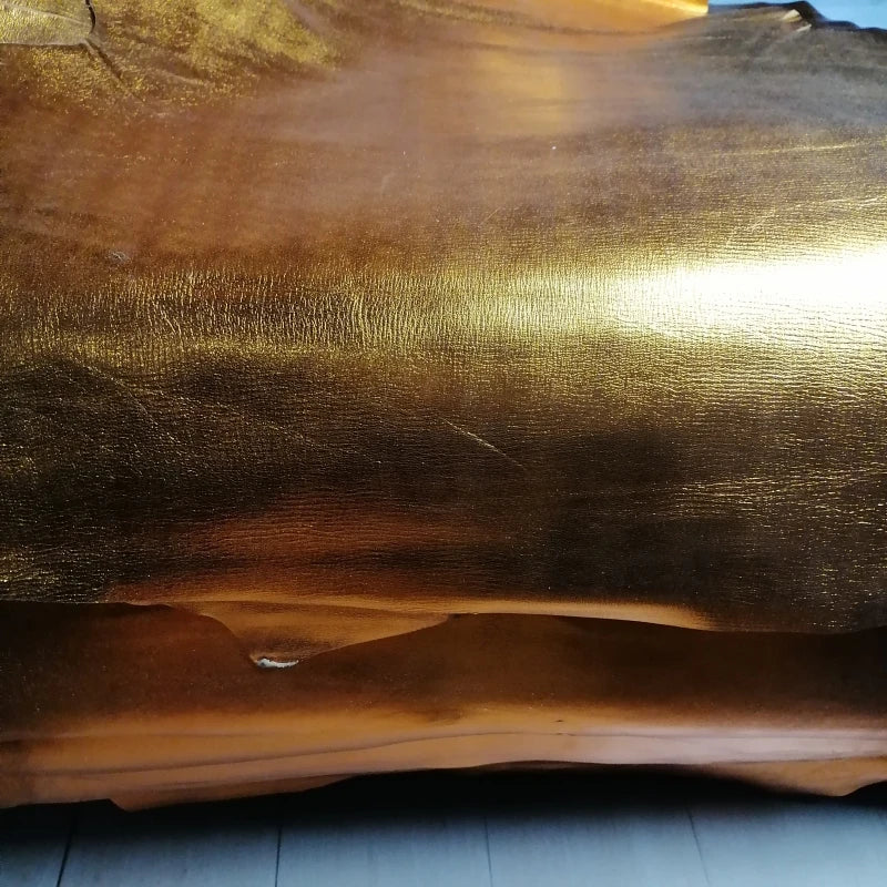 Orange-Gold Top-Grain Sheepskin Leather 0.7–0.8mm | DIY Whole Hide Leather Hide Fabric QXL