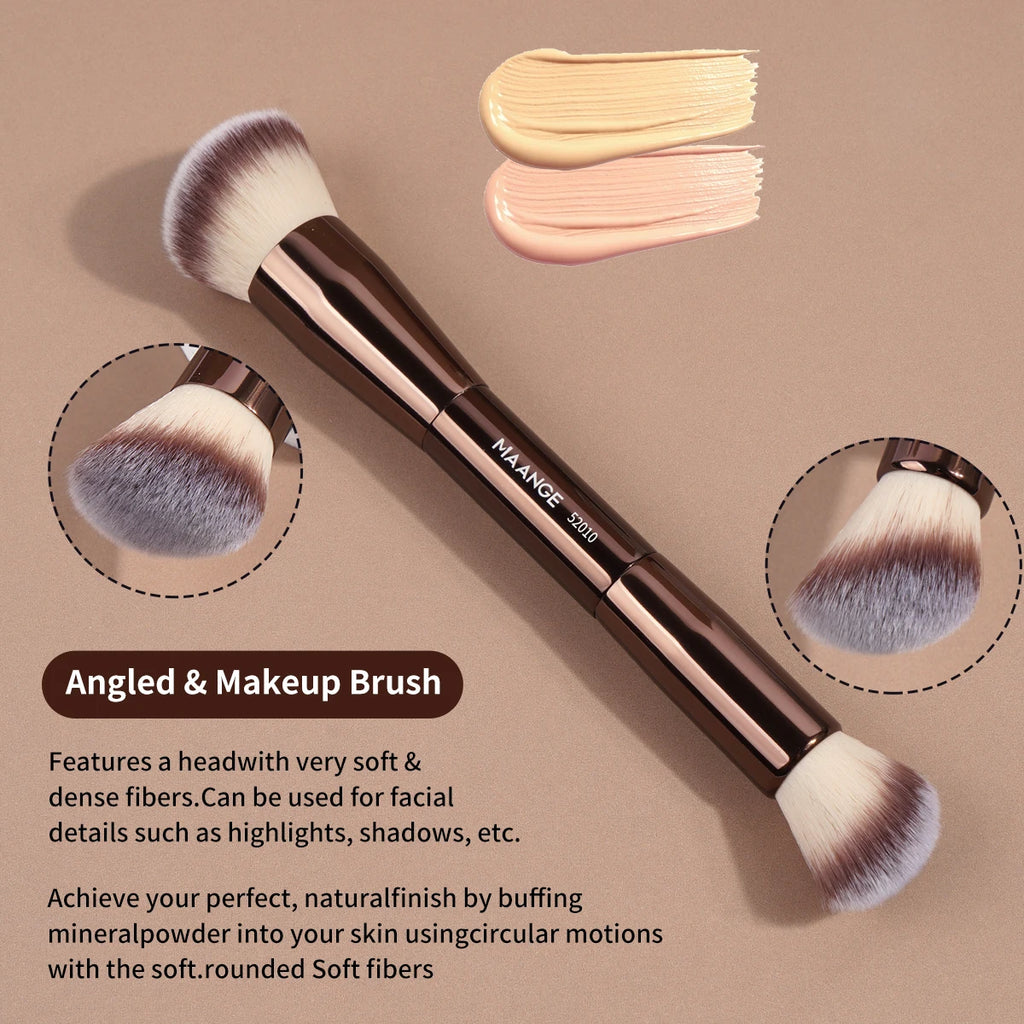 MAANGE 9-Pc Double-Ended Makeup Brush Set | Face & Eye Makeup Brush Set QXL